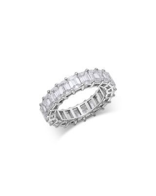 Bloomingdale's Fine Collection Luxe Collection Certified Lab Grown Diamond Emerald Cut Eternity Band in 18K White Gold, 6.75 tcw