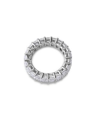 Bloomingdale's Fine Collection Luxe Collection Certified Lab Grown Diamond Emerald Cut Eternity Band in 18K White Gold, 6.75 tcw