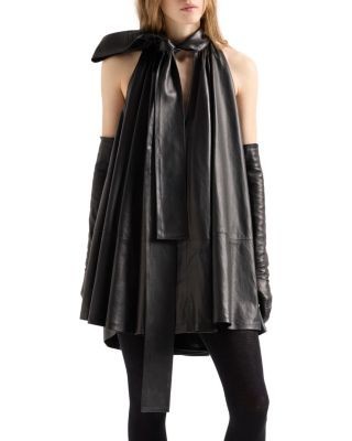 7 For All Mankind Frill Faux Leather Dress