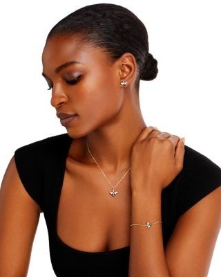 Bloomingdale's Fine Collection Black & White Diamond Bumble Bee Bracelet in 14K Yellow Gold