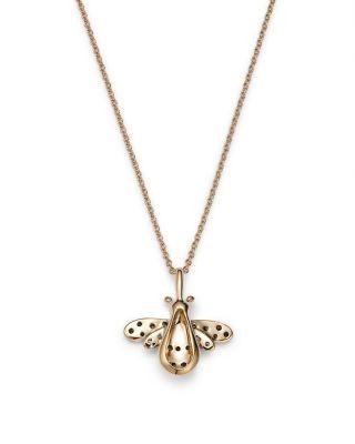 Diamond Bumble Bee Pendant Set in 14K Yellow Gold