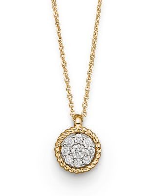 Diamond Cluster Pendant in 14K Yellow Gold, .20 ct. tw.