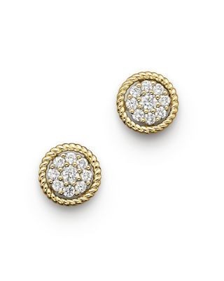 Diamond Earrings in 14K Yellow Gold, .25 tcw