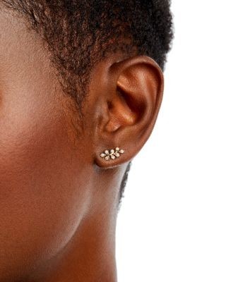 Bloomingdale's Fine Collection Diamond Leaf Ear Climbers in 14K Yellow Gold, 0.20 tcw
