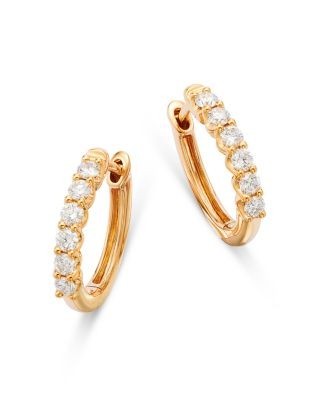 Bloomingdale's Fine Collection Diamond Hoops in 14K Yellow Gold, 0.34 tcw