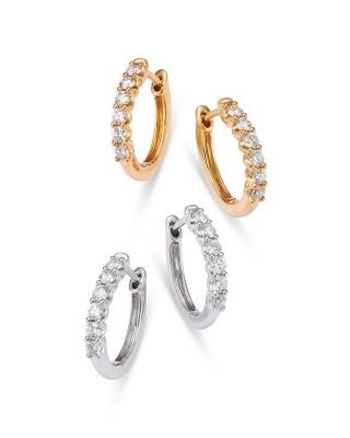 Bloomingdale's Fine Collection Diamond Hoops in 14K Yellow Gold, 0.34 tcw