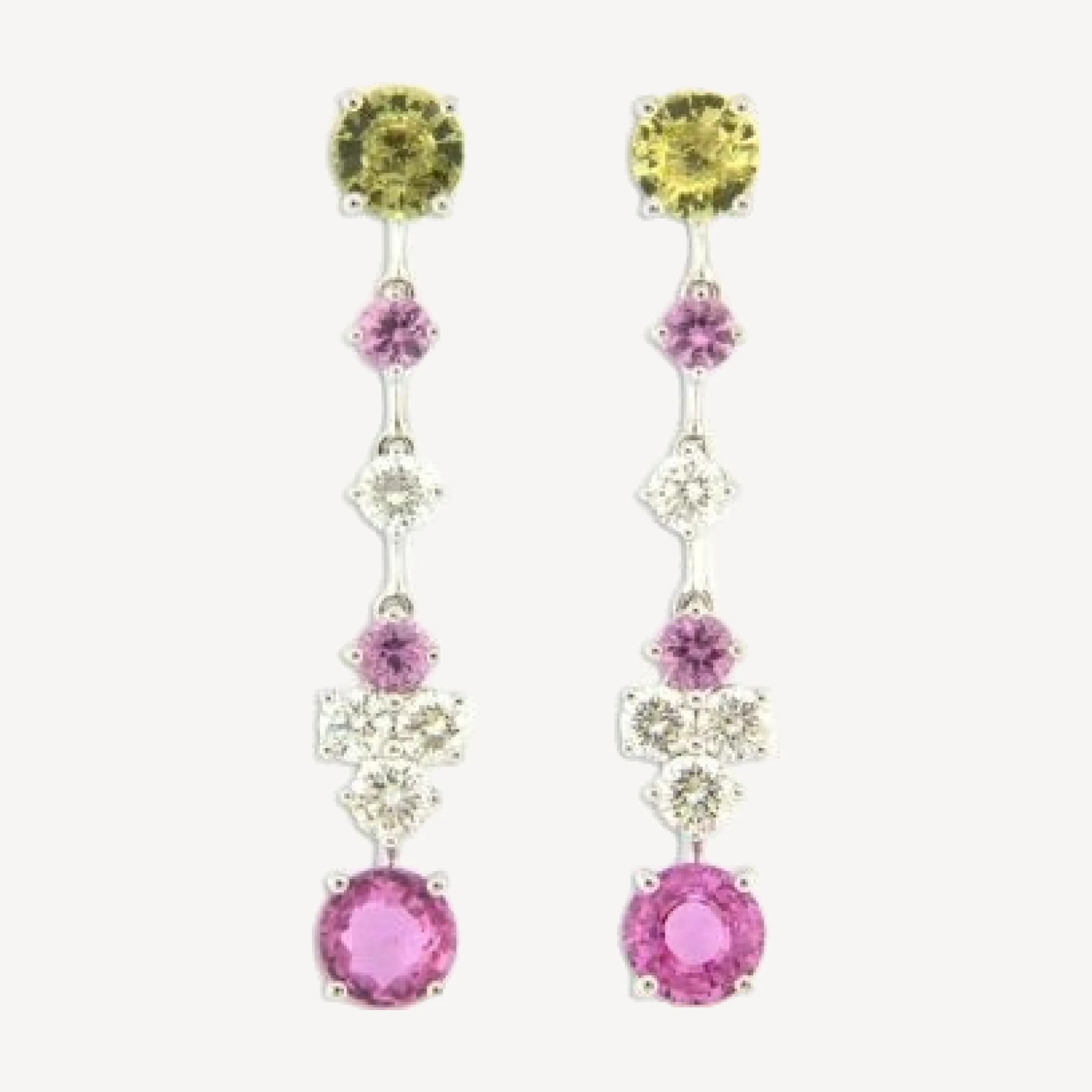 Bloomingdale's Fine Collection Diamond & Multicolor Sapphire Drop Earrings in 18K White Gold