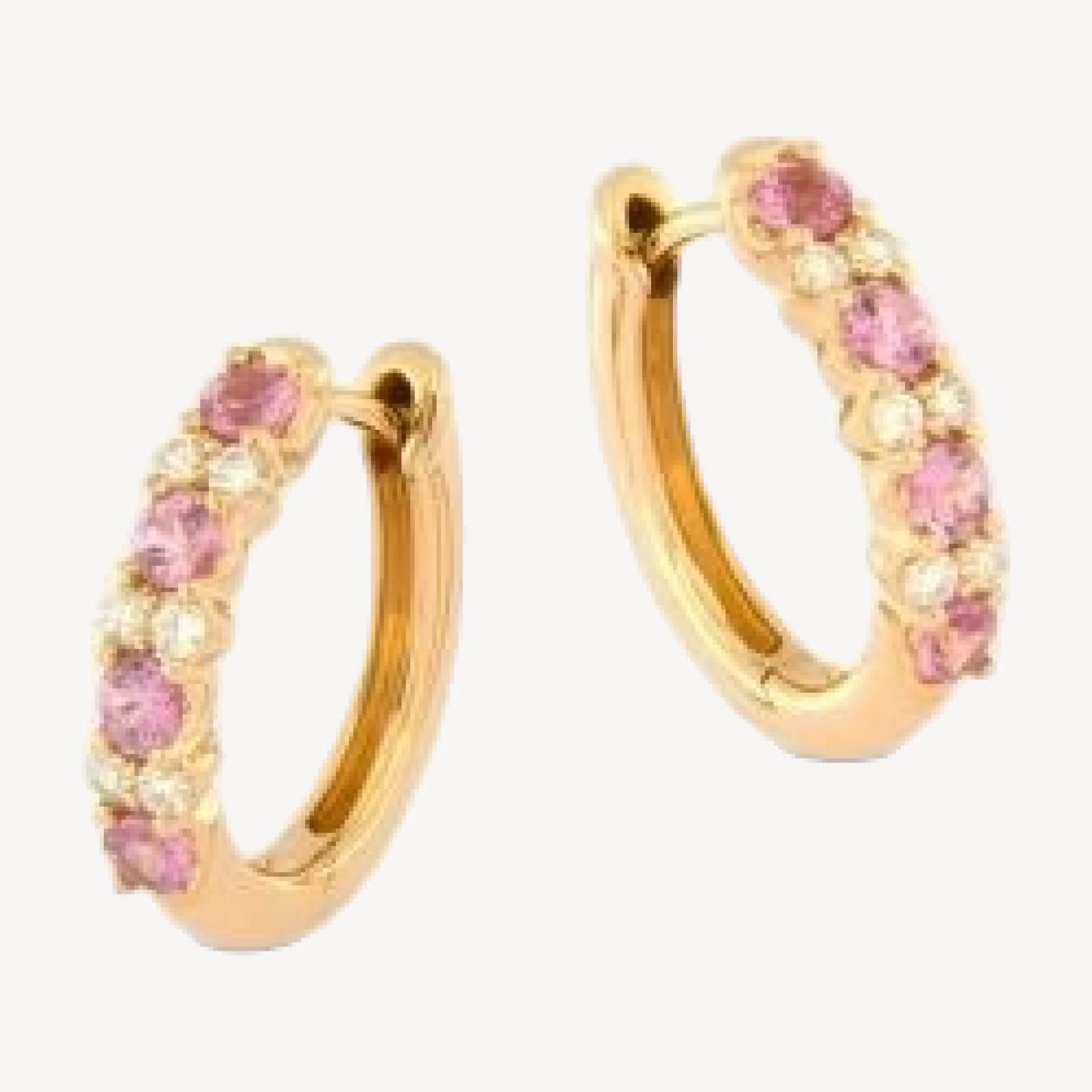 Bloomingdale's Pink Sapphire & Diamond Hoop Earrings in 14K Pink Gold