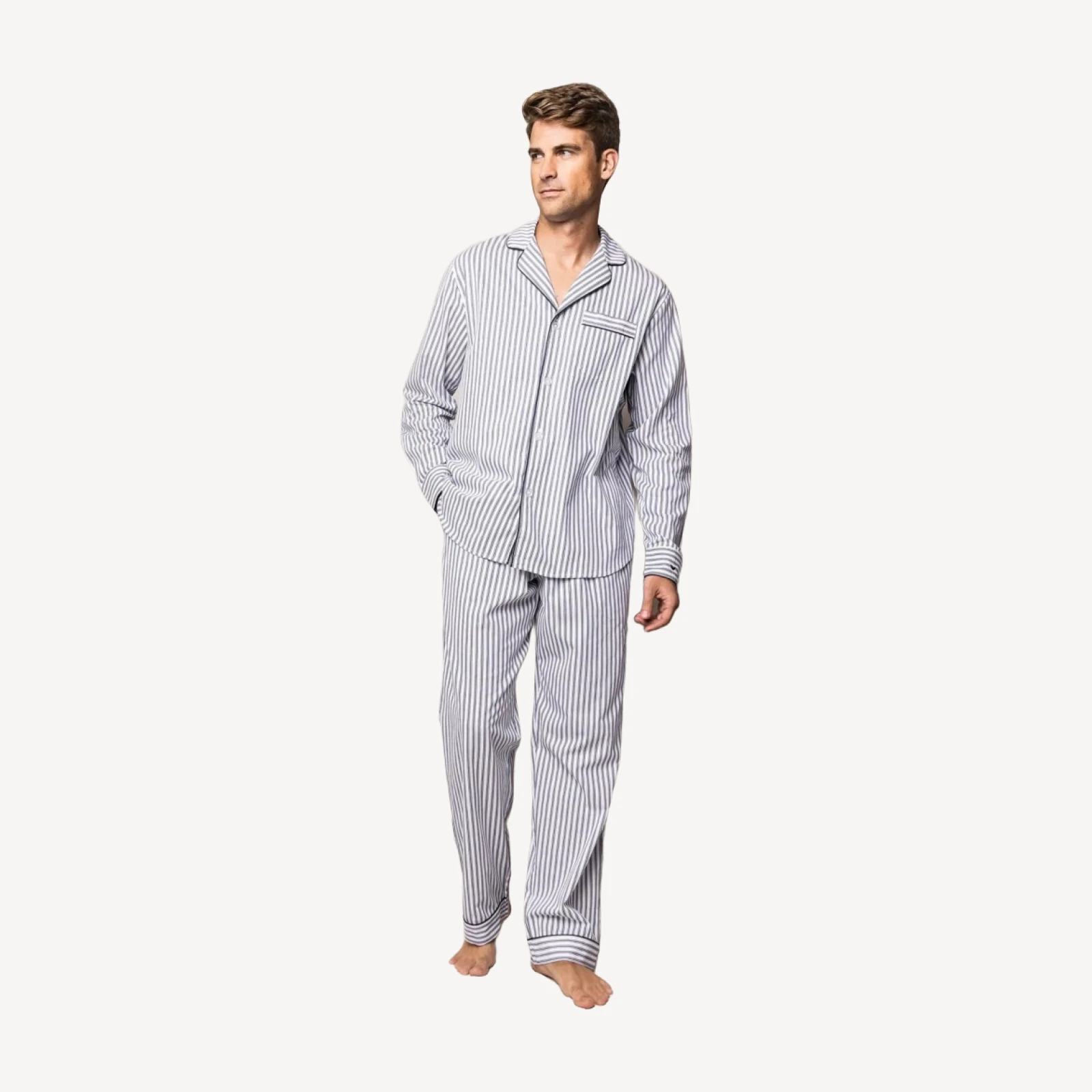 Petite Plume™ men's pajama set in french ticking
