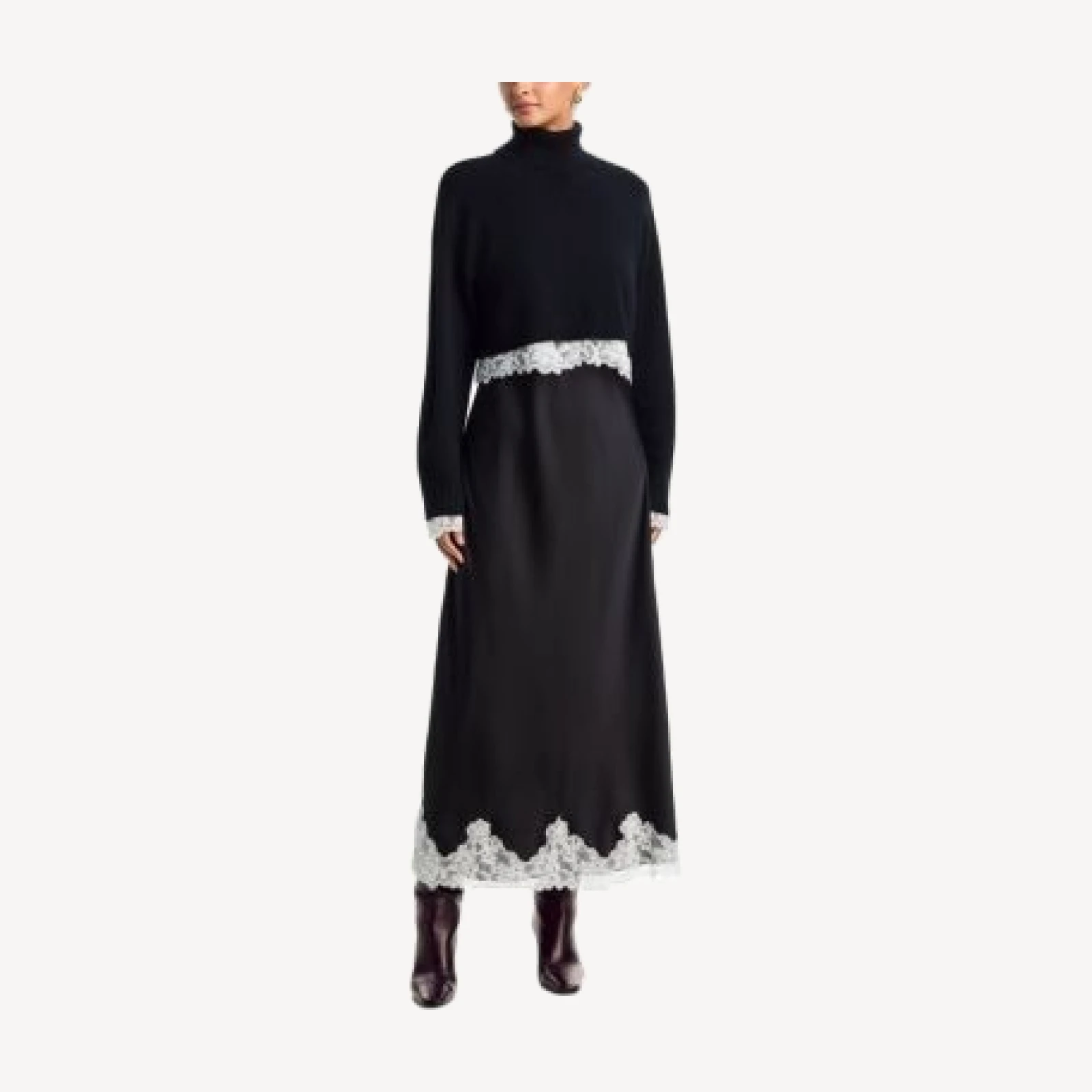 Aqua x Nicky Hilton Lace Trim Slip Dress & Sweater - Exclusive