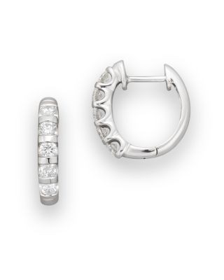 Diamond Hoop Earrings 14K Gold, 0.50 tcw