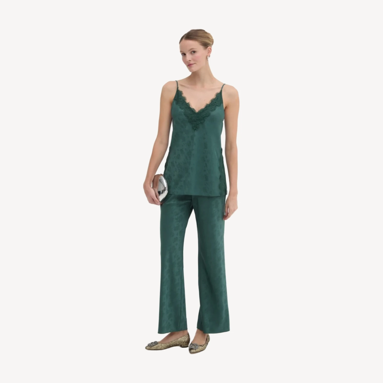 The Beverly Pant - Jadeite Floral Jacquard