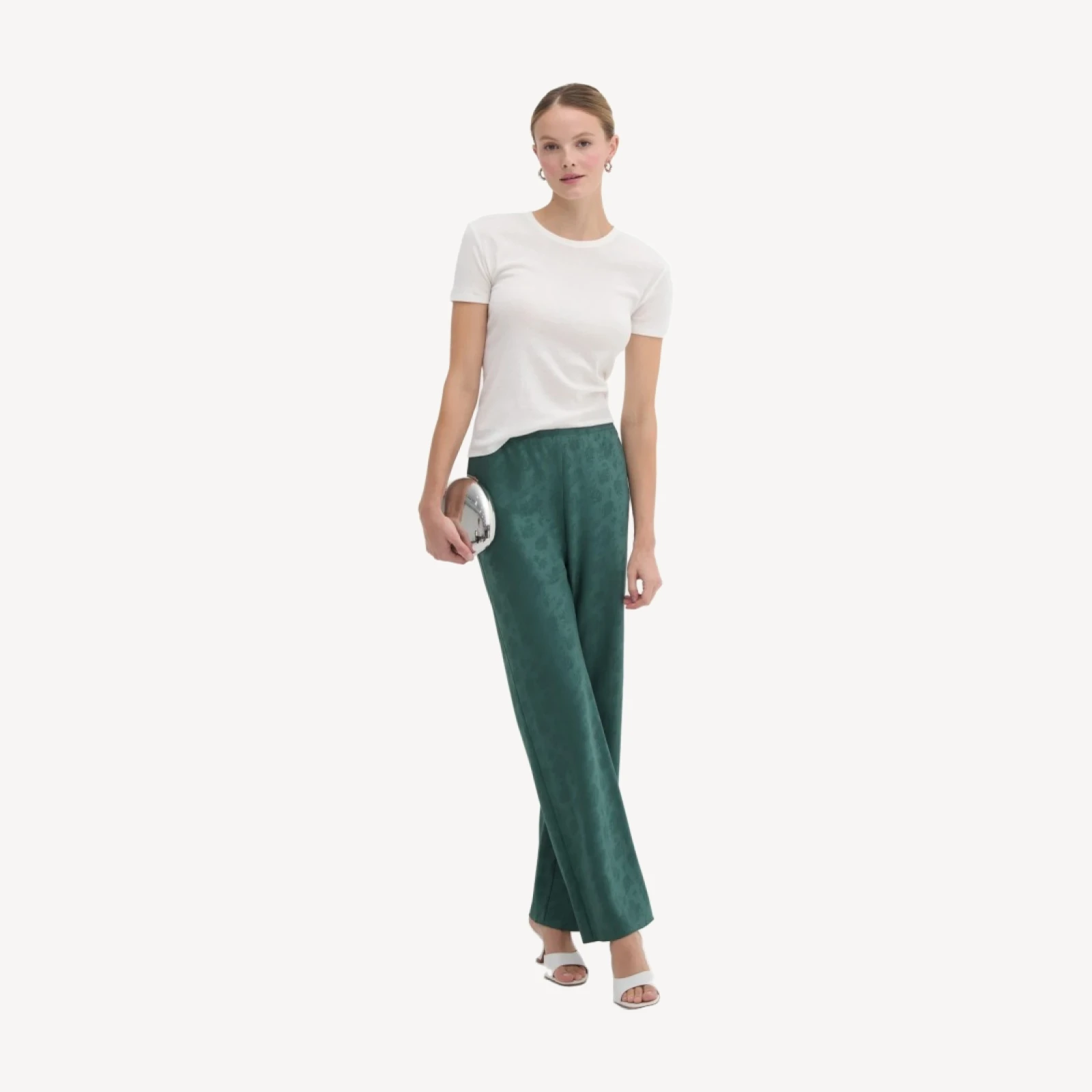 The Beverly Pant - Jadeite Floral Jacquard