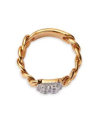 Bloomingdale's Fine Collection Diamond Halo Cluster Chain Link Ring in 14K Yellow Gold, 0.40 tcw
