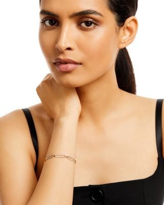 Bloomingdale's Fine Collection Diamond Triple Link Paperclip Bracelet in 14K White & Yellow Gold, 0.50 tcw