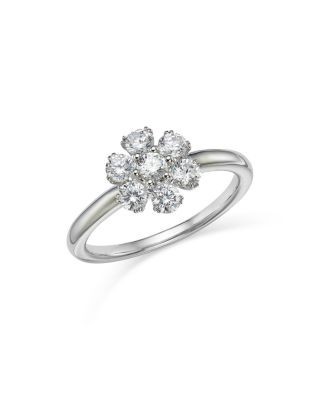 Bloomingdale's Fine Collection Certified Diamond Flower Ring in 14K White Gold featuring diamonds with the DeBeers Code of Origin, 0.75 tcw