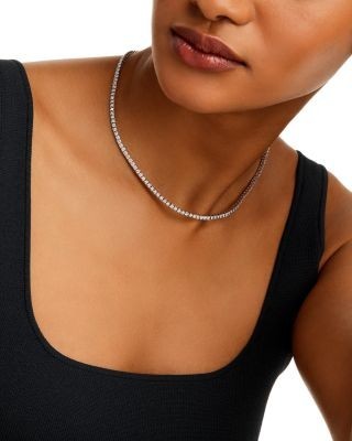Bloomingdale's Fine Collection Diamond Tennis Necklace in 14K White Gold, 5.0 tcw