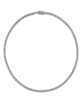 Bloomingdale's Fine Collection Diamond Tennis Necklace in 14K White Gold, 5.0 tcw
