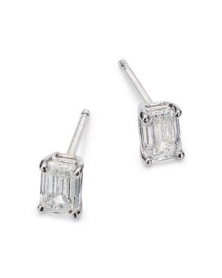 Bloomingdale's Fine Collection Diamond Emerald-Cut Stud Earrings in 14K White Gold, 0.50 tcw