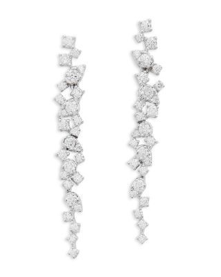 Bloomingdale's Fine Collection Diamond Scatter Drop Earrings in 14K White Gold, 0.95 tcw