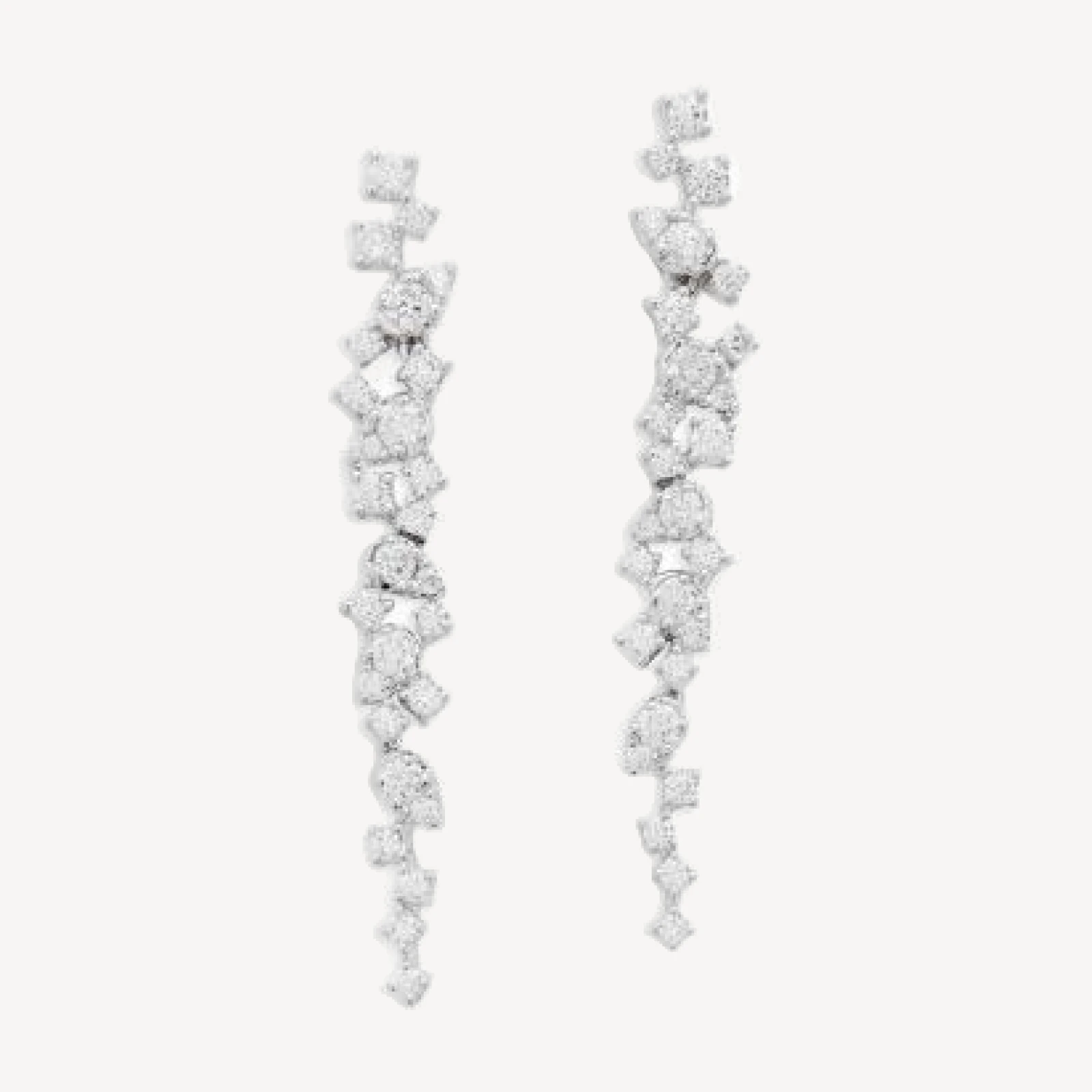 Bloomingdale's Fine Collection Diamond Scatter Drop Earrings in 14K White Gold, 0.95 tcw