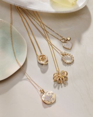Bloomingdale's Fine Collection Diamond Interlocking Pendant Necklace in 14K Yellow Gold, 1.0 tcw
