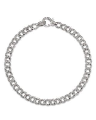 Bloomingdale's Fine Collection Pave Diamond Chain Link Bracelet in 14K White Gold, 1.50 tcw
