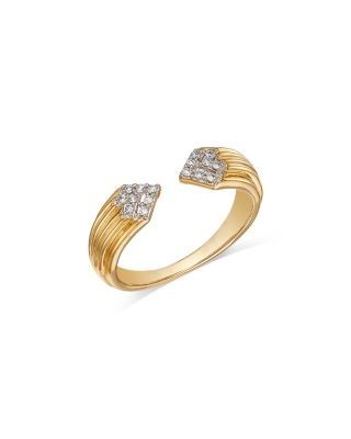 Bloomingdale's Fine Collection Diamond Open Ring in Textured 14K Yellow Gold, 0.10 tcw