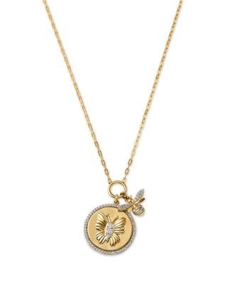 Bloomingdale's Diamond Multiple Charm Pendant Necklace in 14K Yellow Gold, 0.38 tcw
