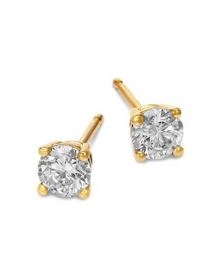 Bloomingdale's Fine Collection Certified Diamond Colorless Stud Earrings in 18K Yellow Gold, 0.50 tcw