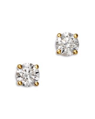 Bloomingdale's Fine Collection Certified Diamond Colorless Stud Earrings in 18K Yellow Gold, 0.33 tcw