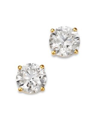 Bloomingdale's Fine Collection Certified Diamond Colorless Stud Earrings in 18K Yellow Gold, 2.0 tcw
