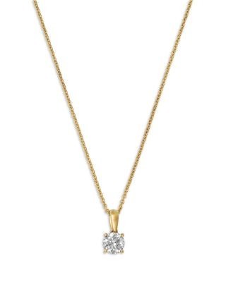 Bloomingdale's Fine Collection Certified Diamond Colorless Solitaire Pendant Necklace in 18K Yellow Gold, 0.50 tcw