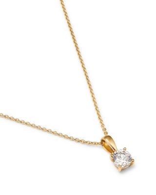 Bloomingdale's Fine Collection Certified Diamond Colorless Solitaire Pendant Necklace in 18K Yellow Gold, 0.50 tcw
