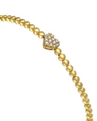 Bloomingdale's Fine Collection Diamond Heart Beaded Bracelet in 14K Yellow Gold, 0.10 tcw