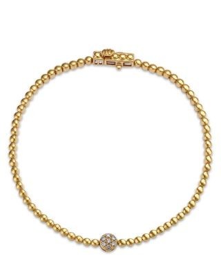 Bloomingdale's Fine Collection Diamond Cluster Beaded Bracelet in 14K Yellow Gold, 0.10 tcw