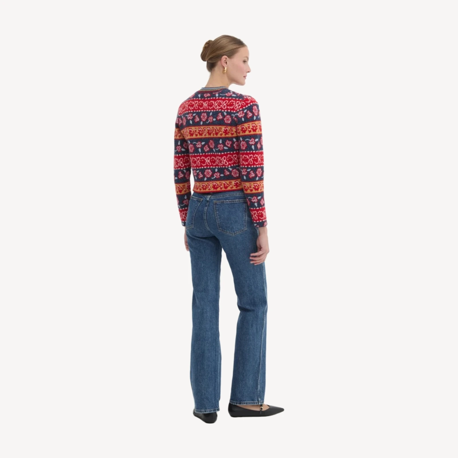 The Sonnet Cardigan - Lech Floral Stripe Red
