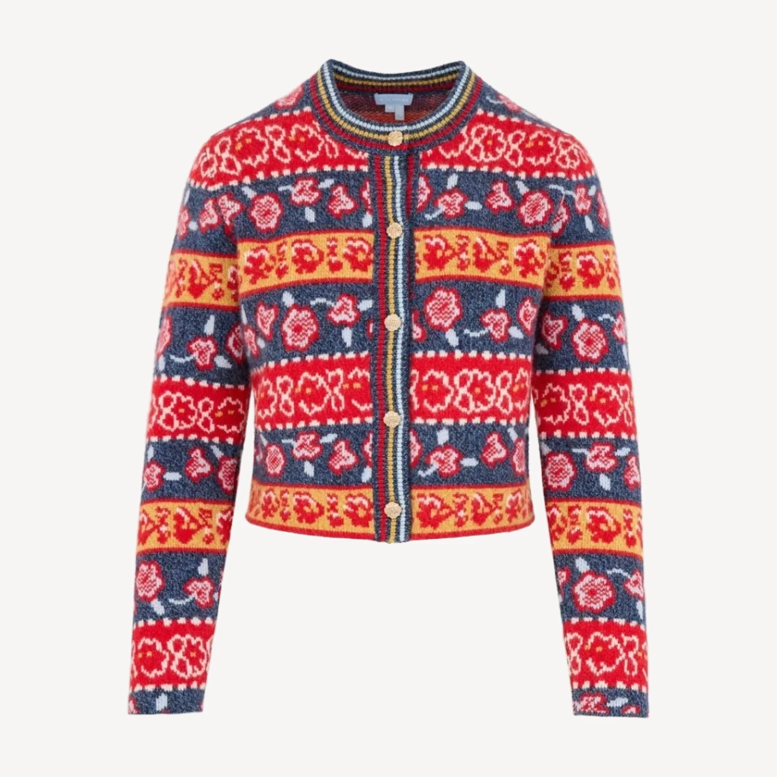 The Sonnet Cardigan - Lech Floral Stripe Red