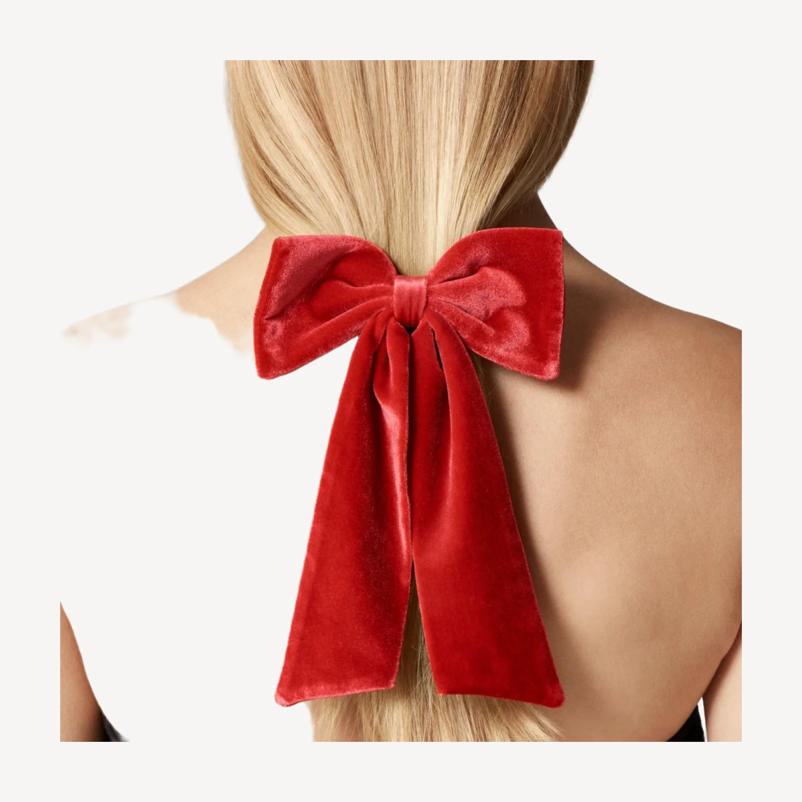 Velvet bow hair clip