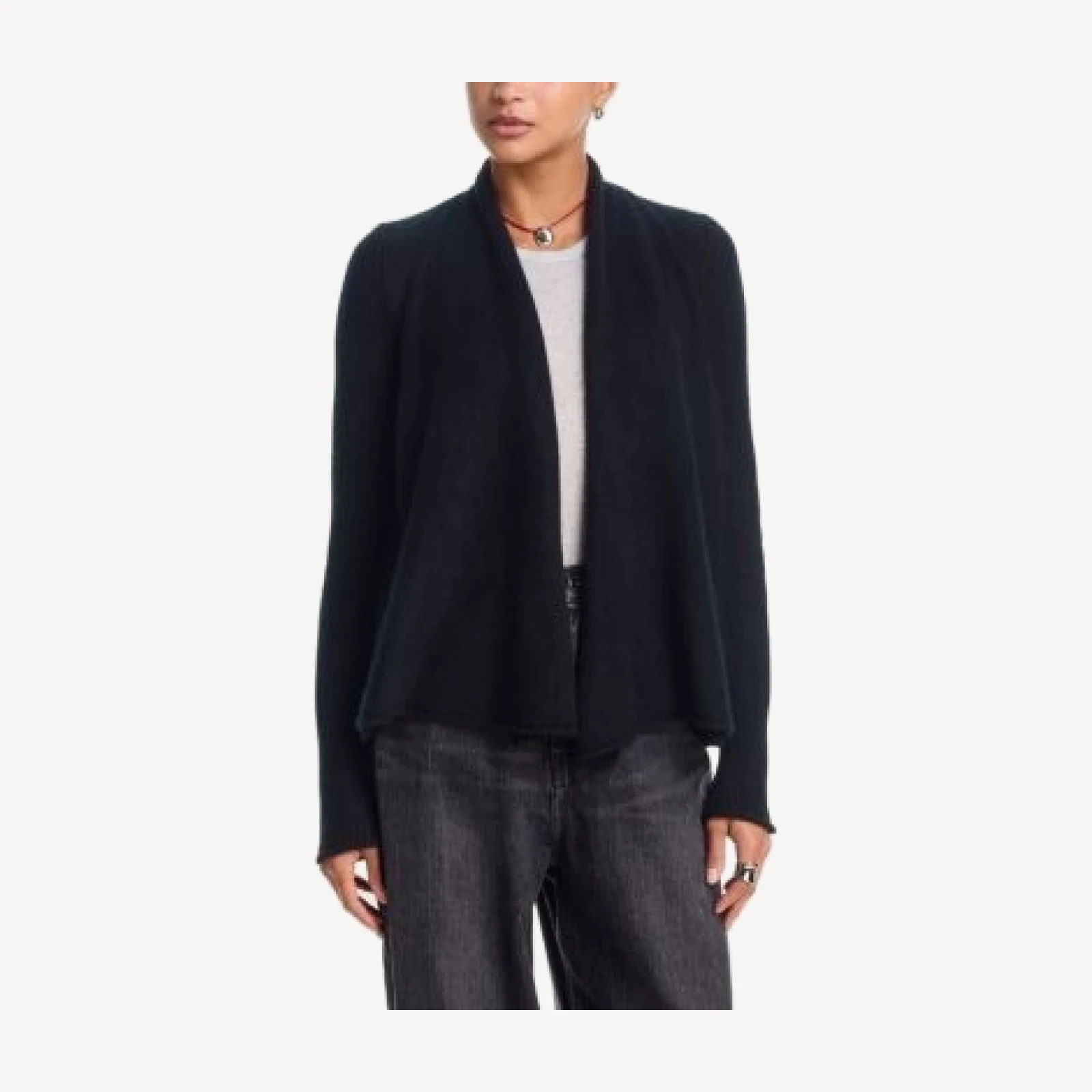 Aqua 100% Cashmere Drape Front Cardigan - Exclusive