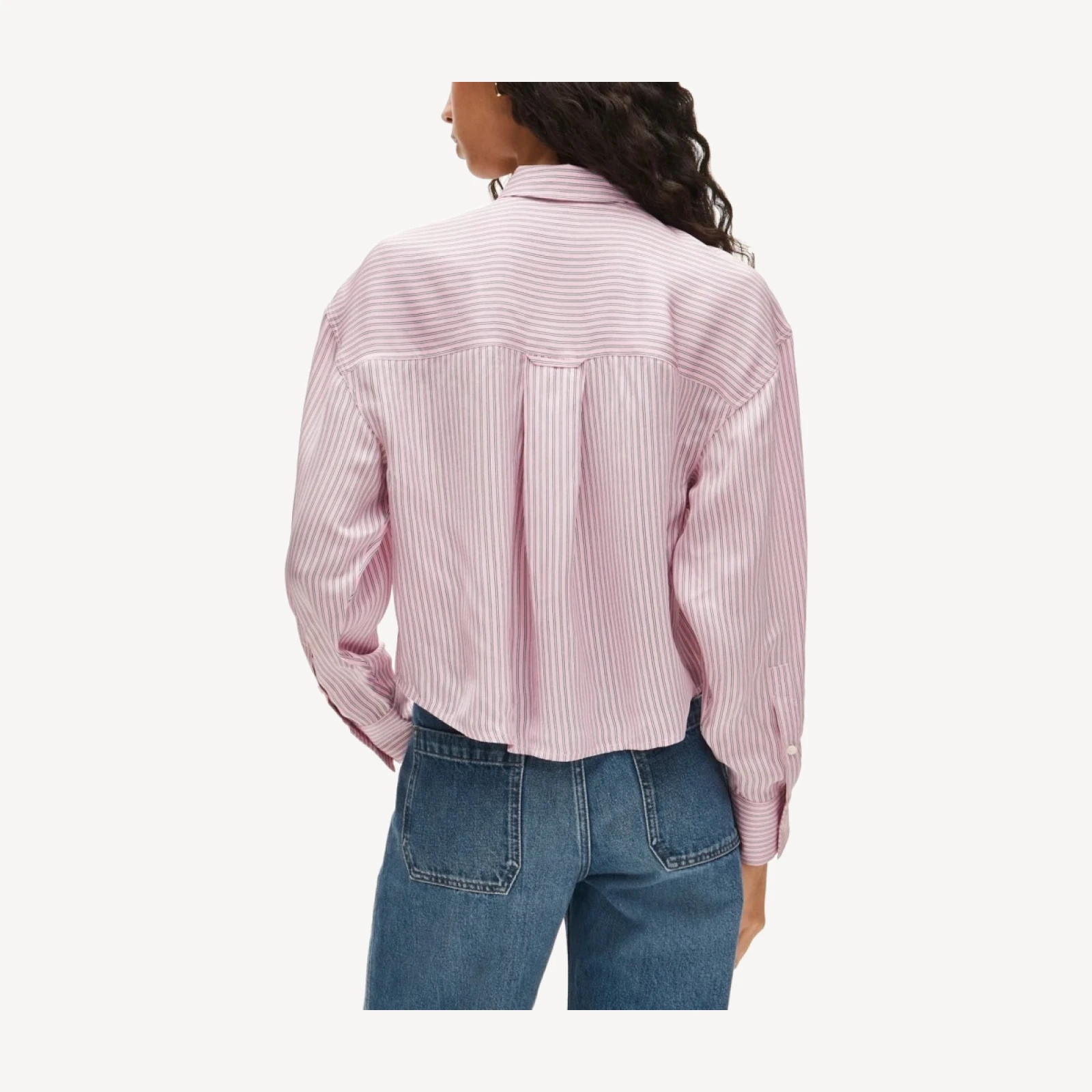 Étienne cropped button-up shirt in viscose twill
