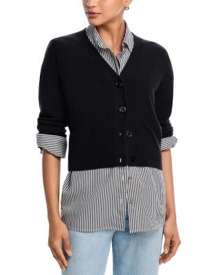 Aqua 100% Cashmere V Neck Cardigan - Exclusive