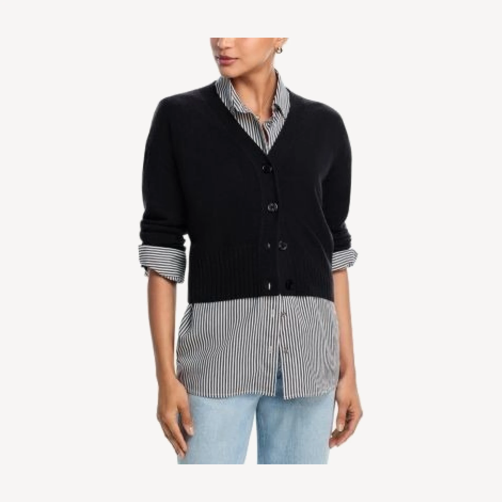 Aqua 100% Cashmere V Neck Cardigan - Exclusive