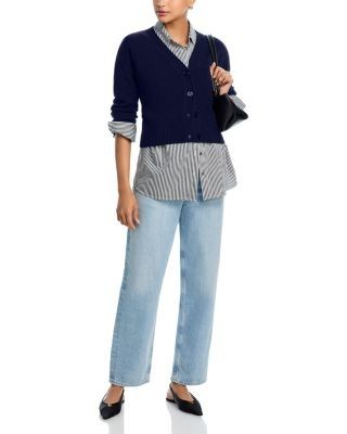 Aqua 100% Cashmere V Neck Cardigan - Exclusive