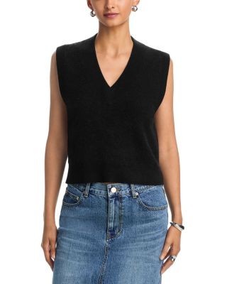 Aqua 100% Cashmere Super Brushed V Neck Sweater Vest - Exclusive
