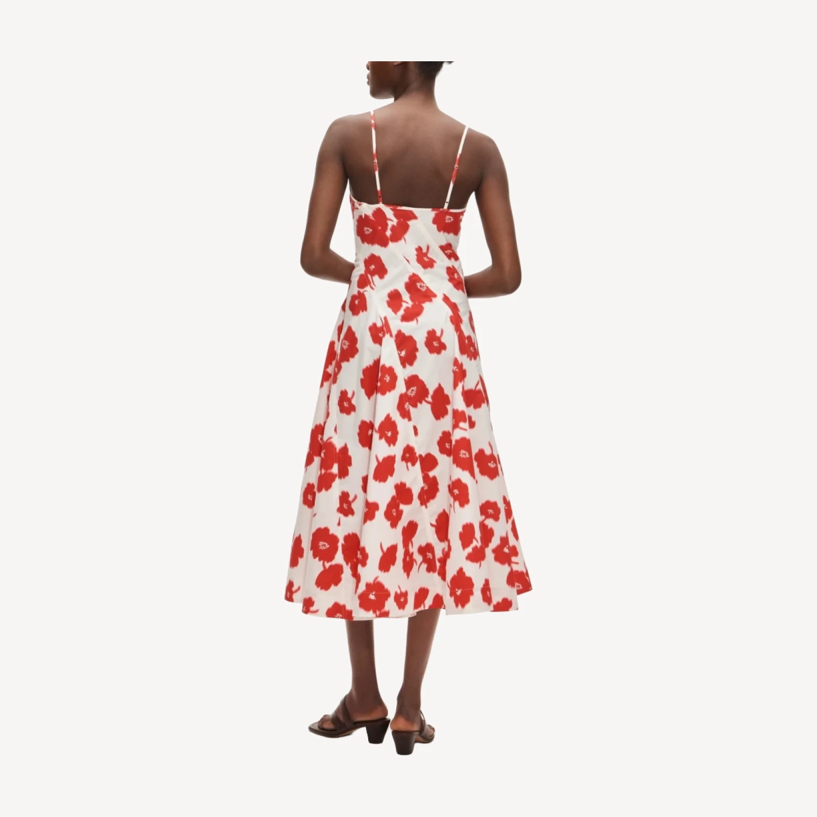 Diagonal-seam dress in blurred floral