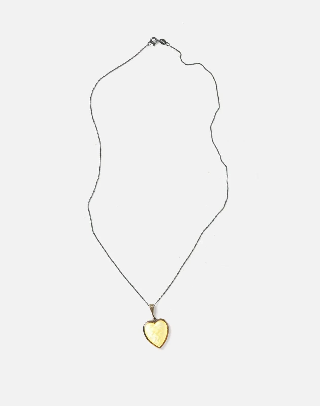 RE/DONE Vintage | 69s Guilloche Sterling Enameled Heart Necklace | Vintage Necklaces