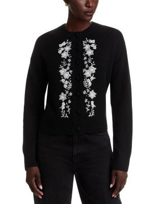 C by Bloomingdale's Cashmere Embroidered Floral Cashmere Cardigan Sweater, Exclusive