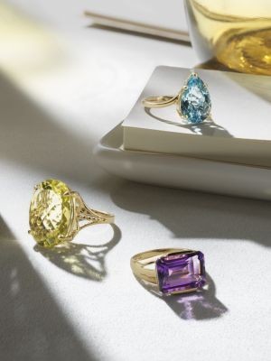 Bloomingdale's Fine Collection Sky Blue Topaz Pear Ring in 14K Yellow Gold