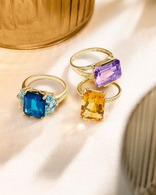 Bloomingdale's Fine Collection Citrine & Diamond Statement Ring in 14K Yellow Gold